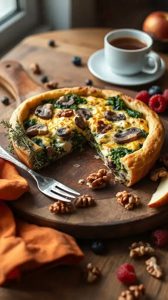 nutritious mushroom kale frittata