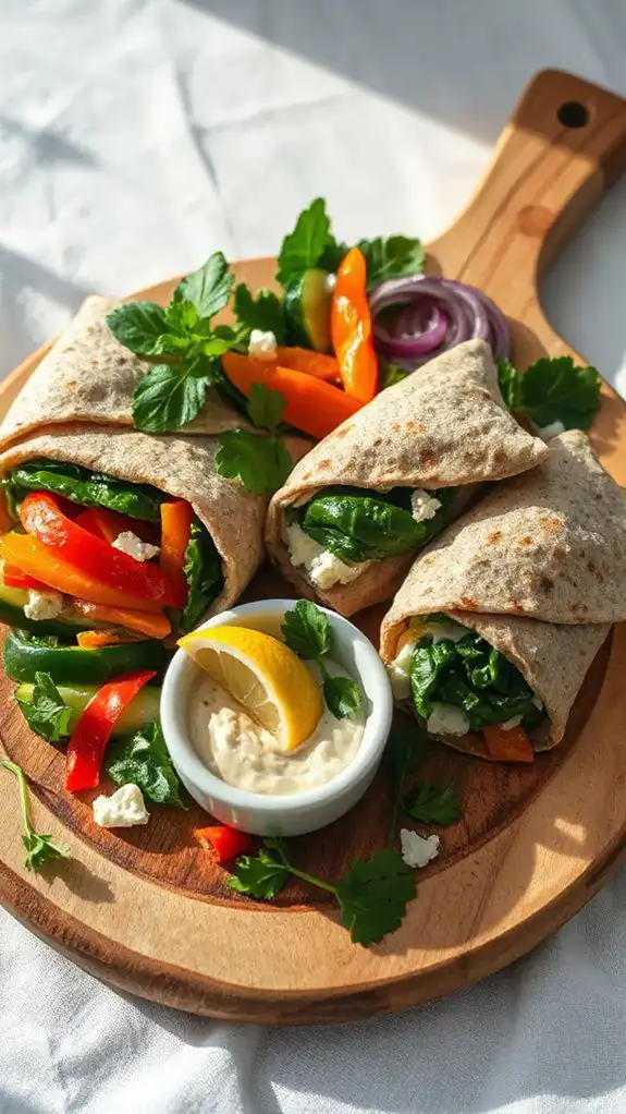 nutritious no cook veggie wraps