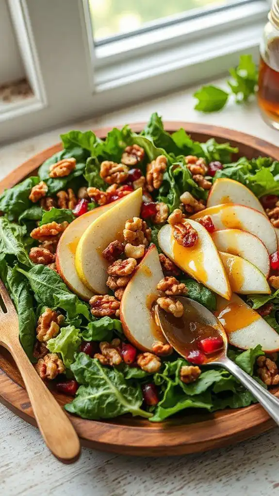 nutritious pear walnut salad