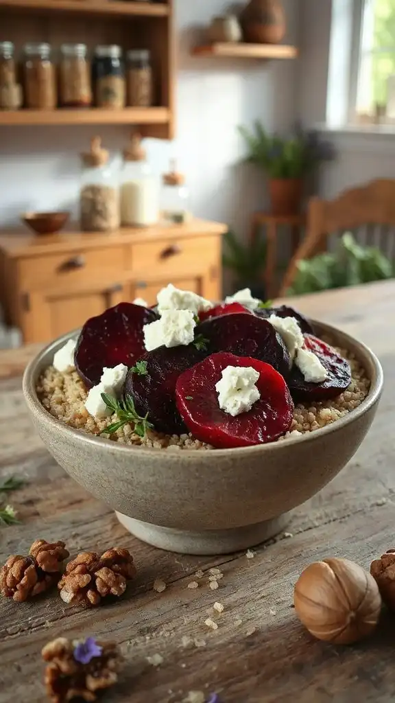 nutritious quinoa beet bowl