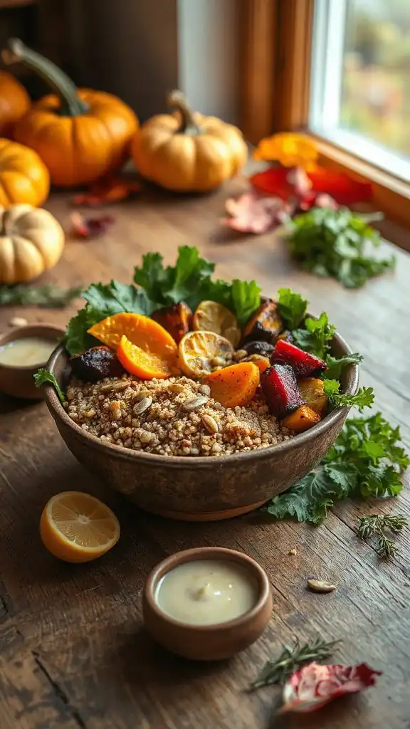 nutritious roasted vegetable grain bowls