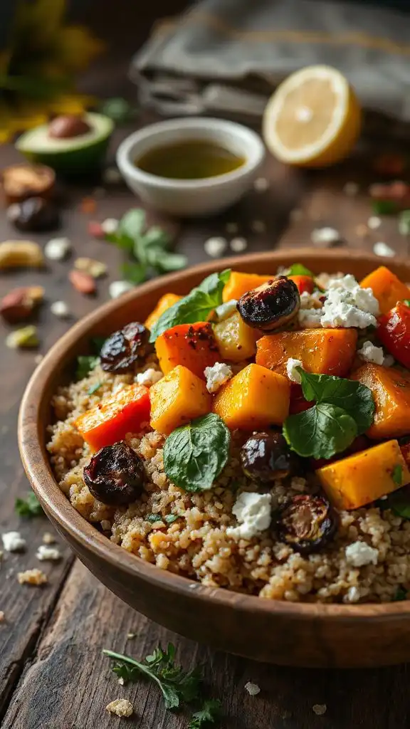 nutritious roasted vegetable quinoa