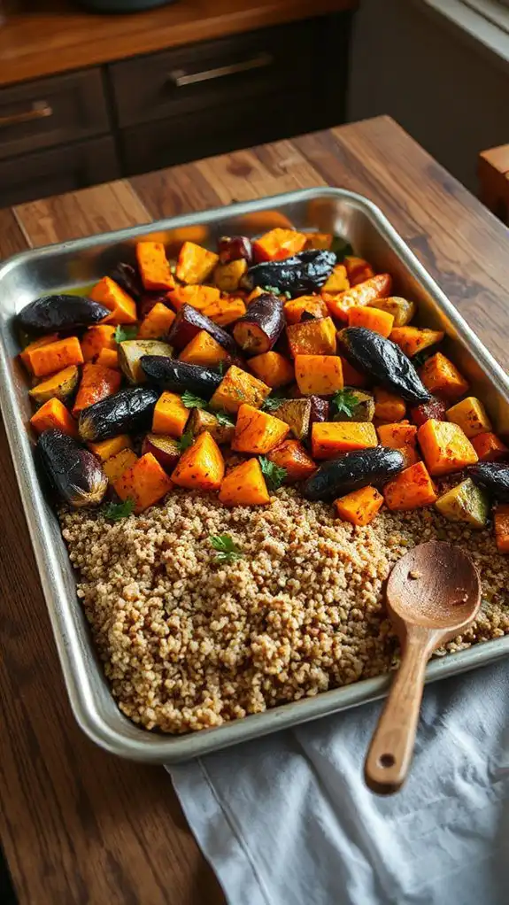 nutritious roasted vegetable quinoa