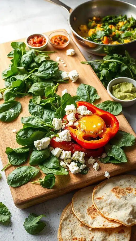 nutritious spinach feta burritos