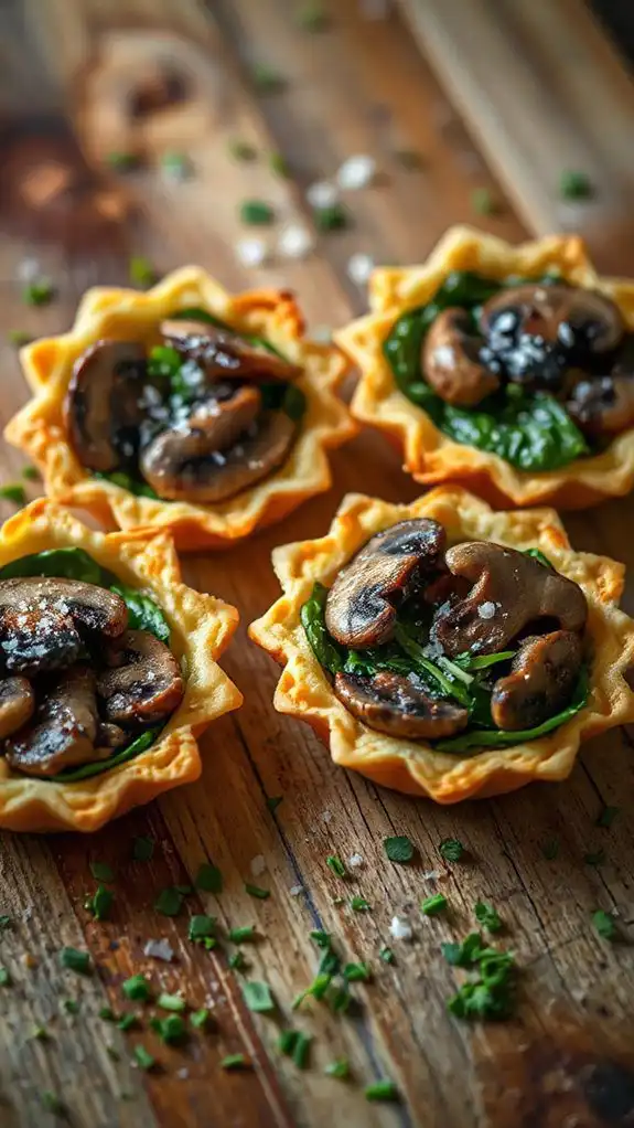 nutritious spinach mushroom tartlets
