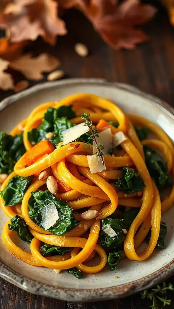 nutritious squash kale pasta
