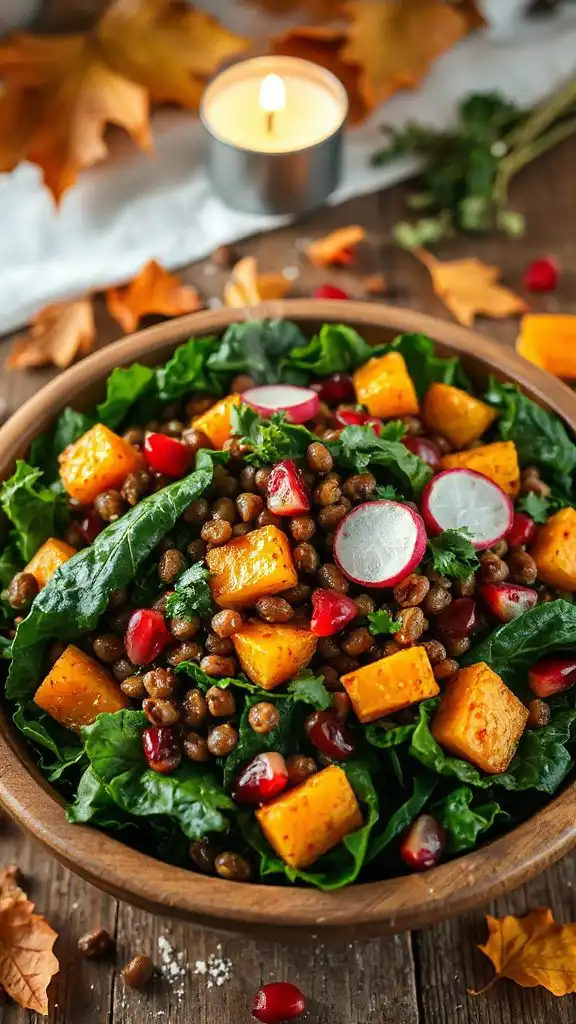 nutritious warm lentil salad