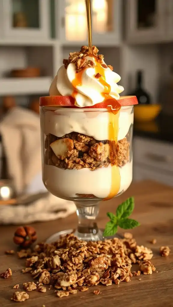 nutritious yogurt parfait layers