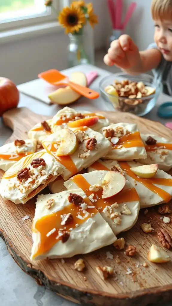 nutty apple yogurt bark