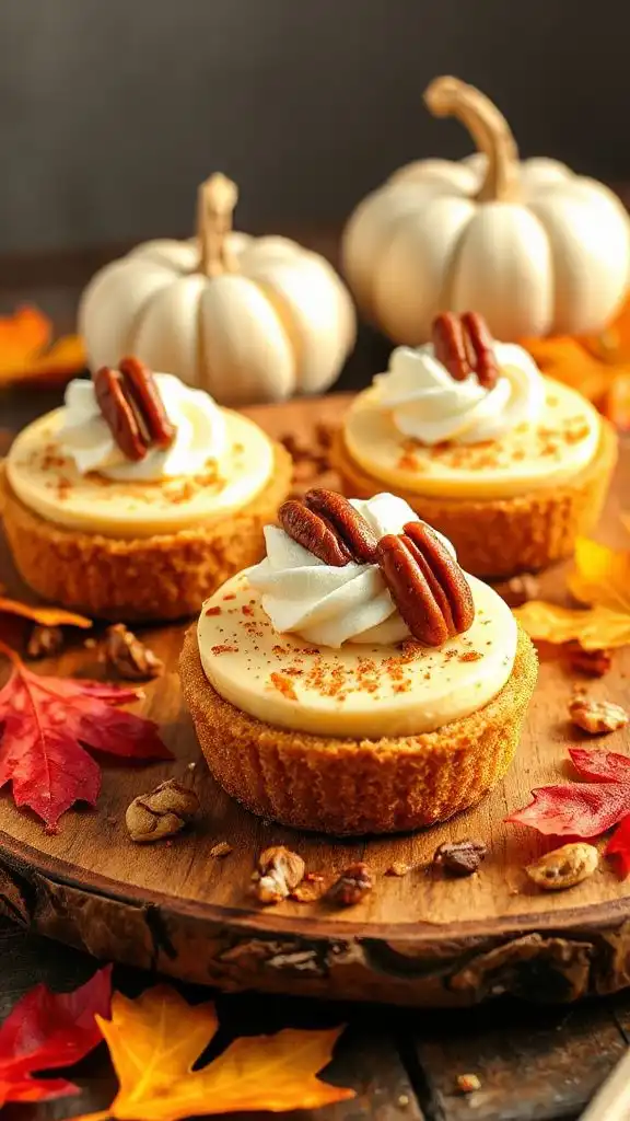 nutty autumn mini cheesecakes