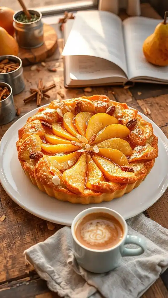 nutty autumn pear tart