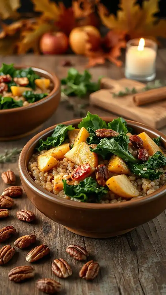 nutty barley with saut ed kale