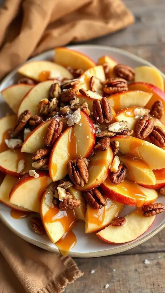 nutty caramel apple nachos