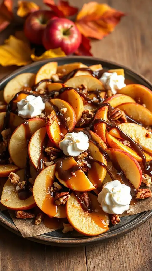 nutty caramel apple nachos