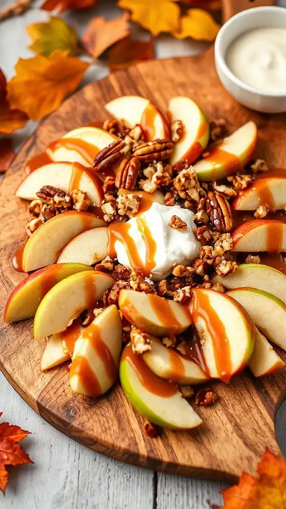 nutty caramel apple nachos