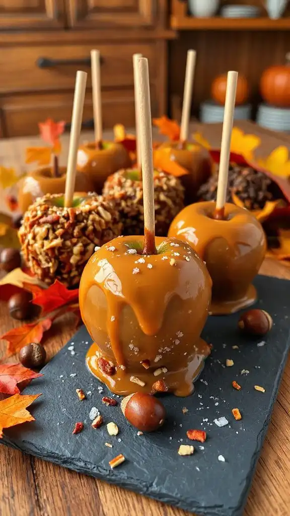 nutty caramel candy apples