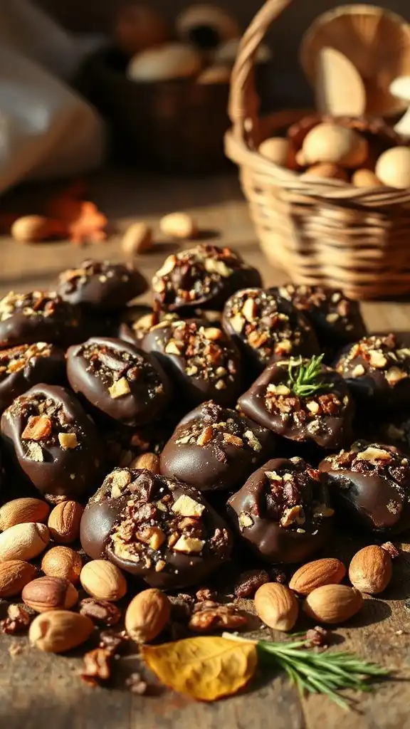 nutty chocolate mushroom clusters
