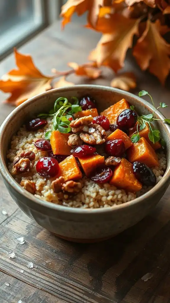 nutty cranberry farro bowl