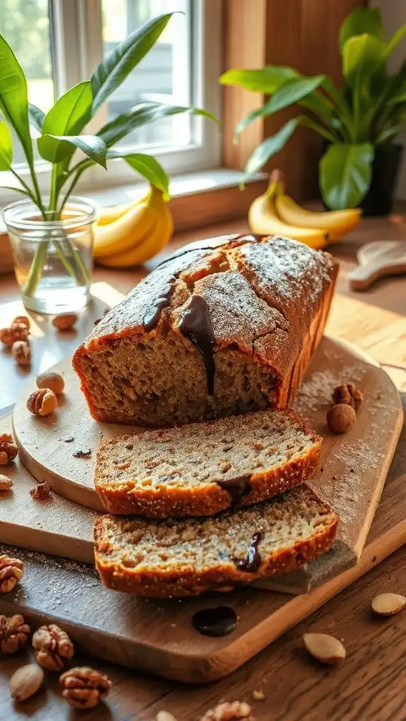 nutty gluten free banana bread