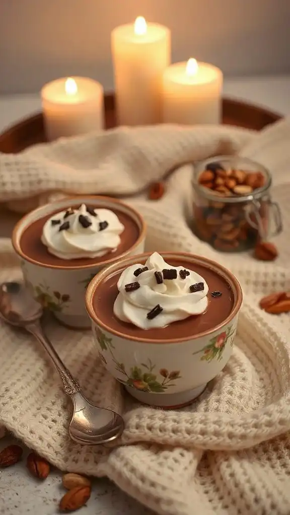 nutty hot chocolate bowls