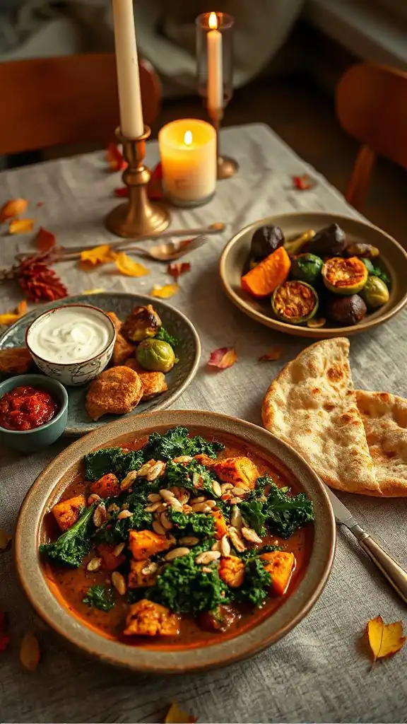 nutty kale curry dish