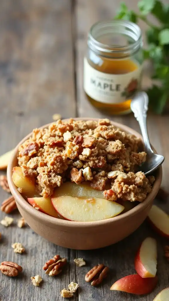 nutty maple apple crisp