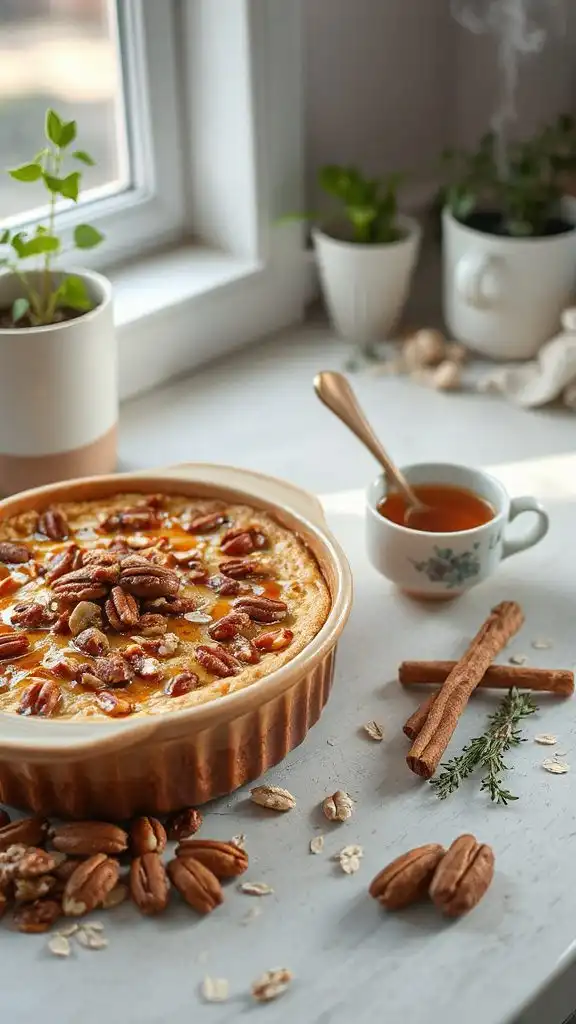 nutty maple oatmeal bake