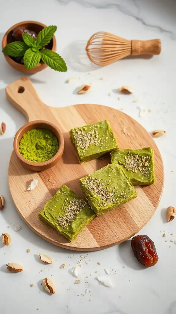 nutty matcha energy squares