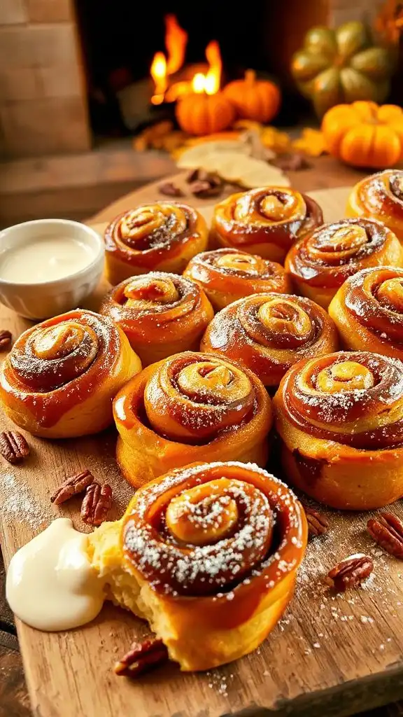 nutty pumpkin cinnamon rolls