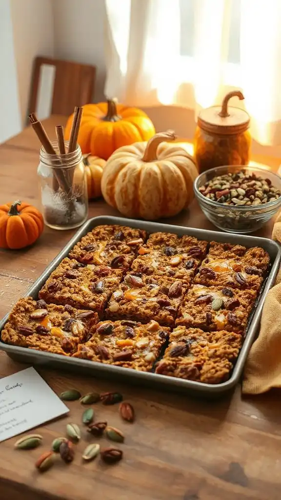 nutty pumpkin granola bars