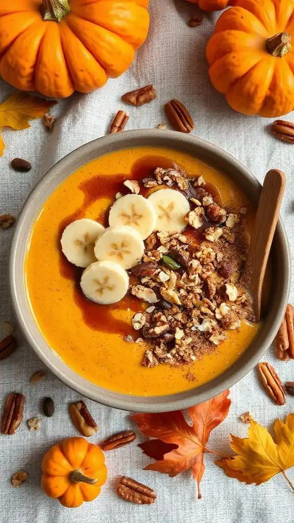 nutty pumpkin pie smoothie bowl