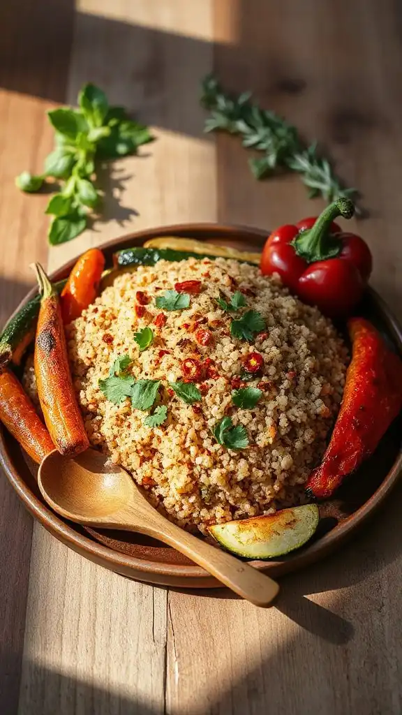 nutty quinoa with roasted vegetables