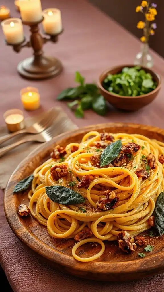 nutty roasted garlic pasta