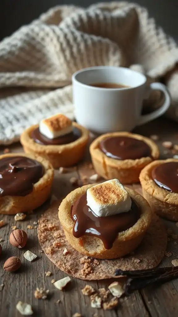 nutty s mores cookie cups
