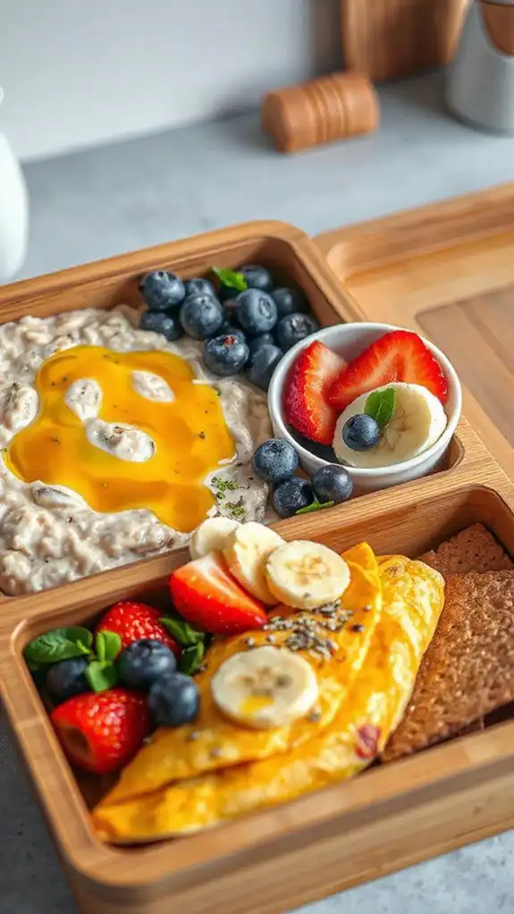 oatmeal and berries bento