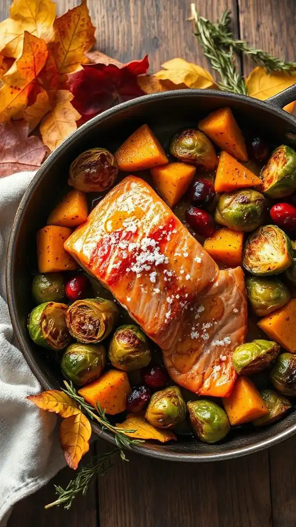 one pan autumn salmon dish