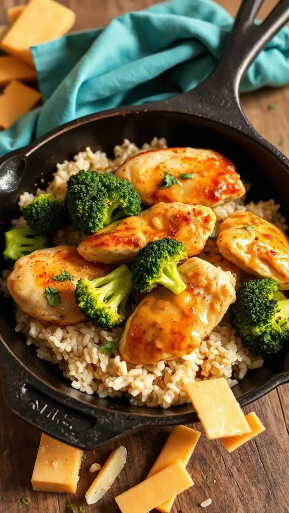 one pan cheesy chicken meal