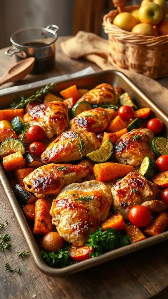 one pan chicken and veggies