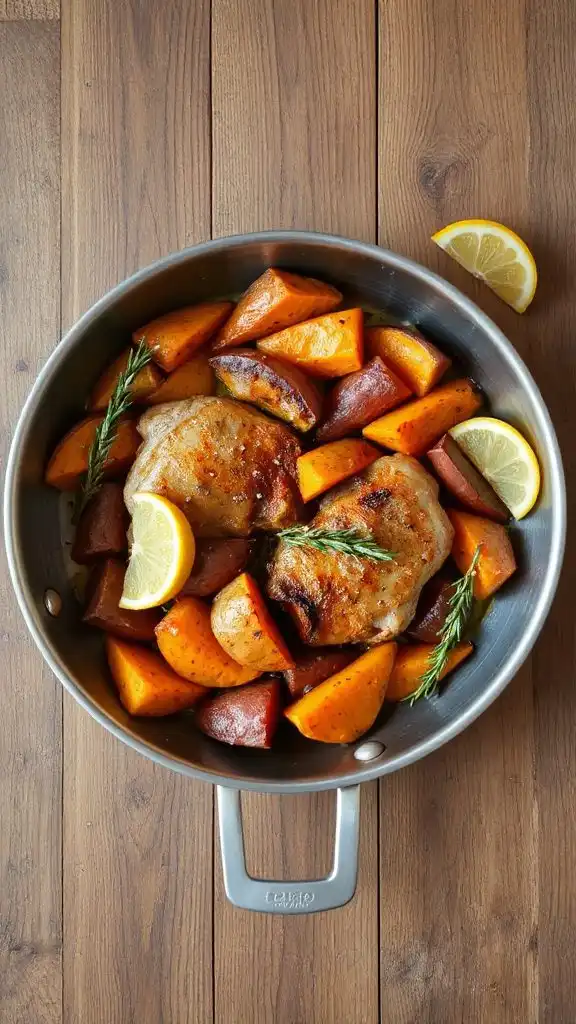 one pan chicken sweet potatoes