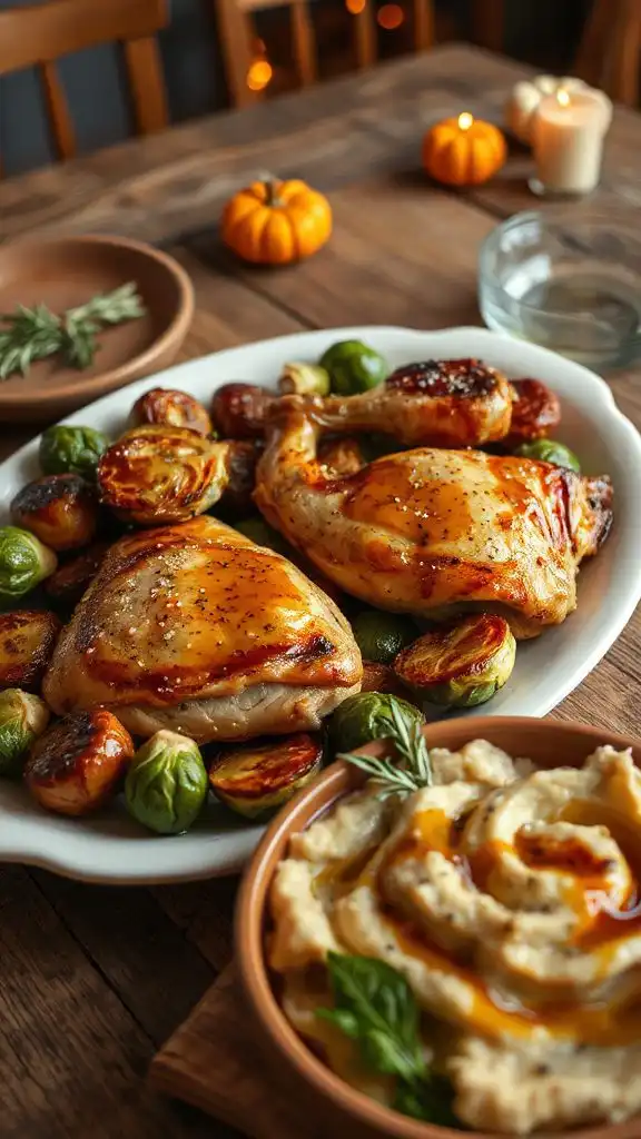 one pan chicken with brussels