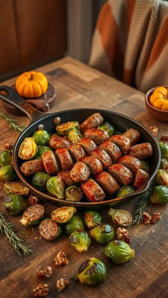 one pan sausage and brussels sprouts