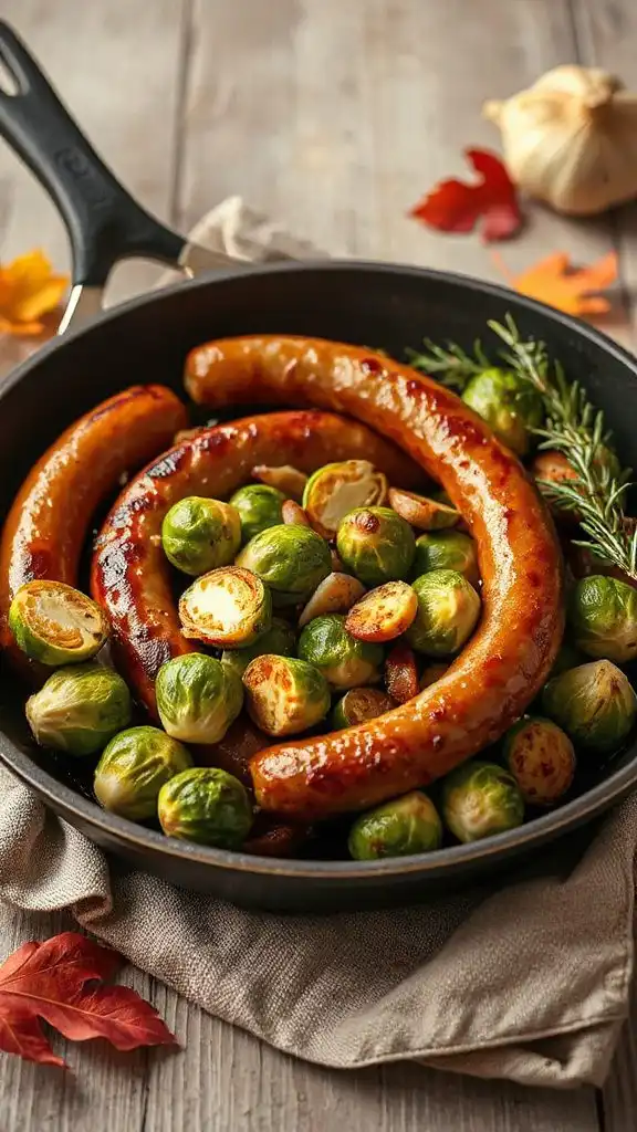 one pan sausage and brussels sprouts