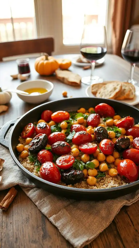one pan tomato chickpea quinoa