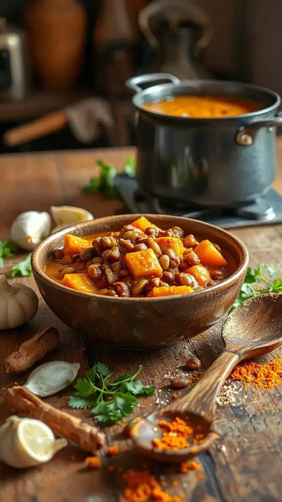 one pot lentil pumpkin dish