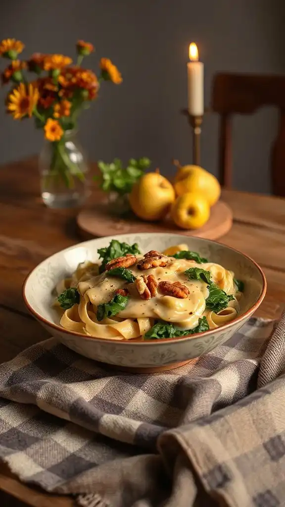 one pot walnut kale pasta