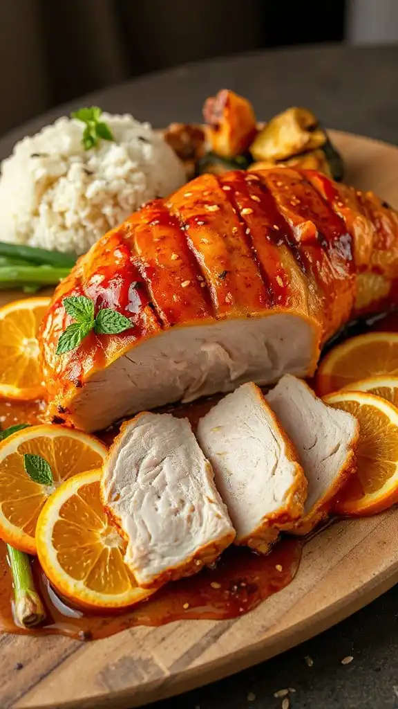 orange ginger glazed pork