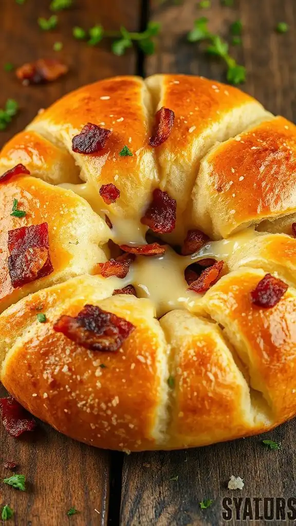 parmesan bacon pull apart bread