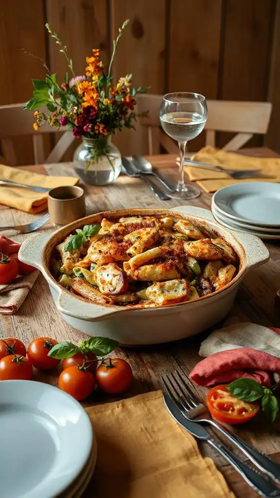 pasta bake with pesto chicken
