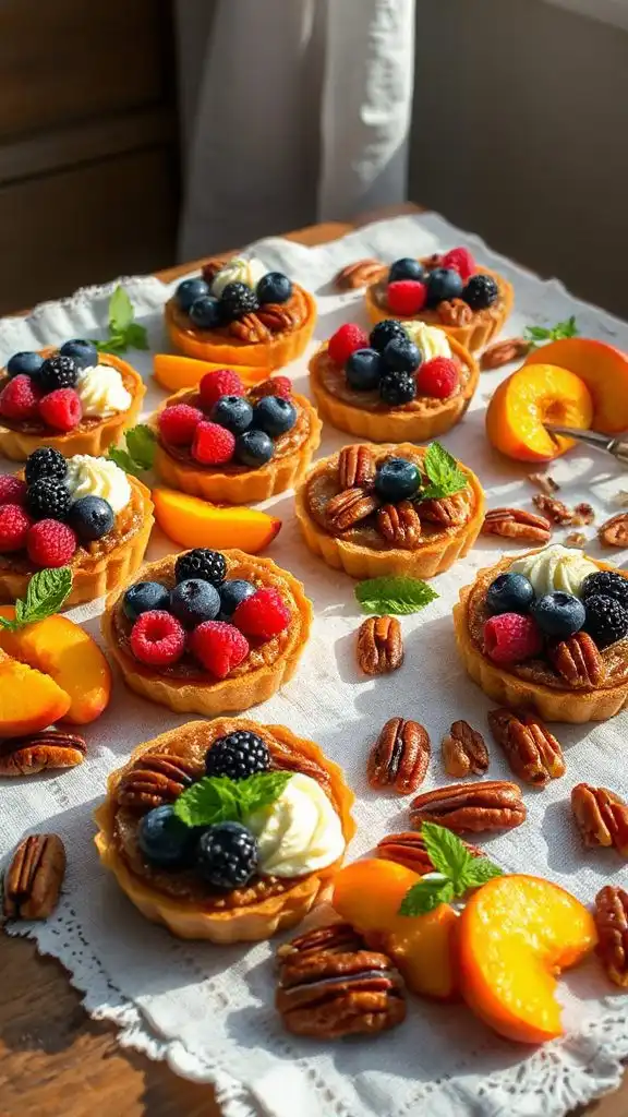 peach and pecan tart