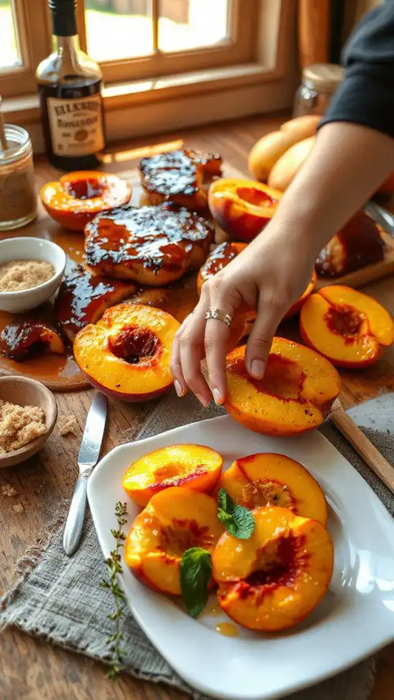 peach garnish for chops